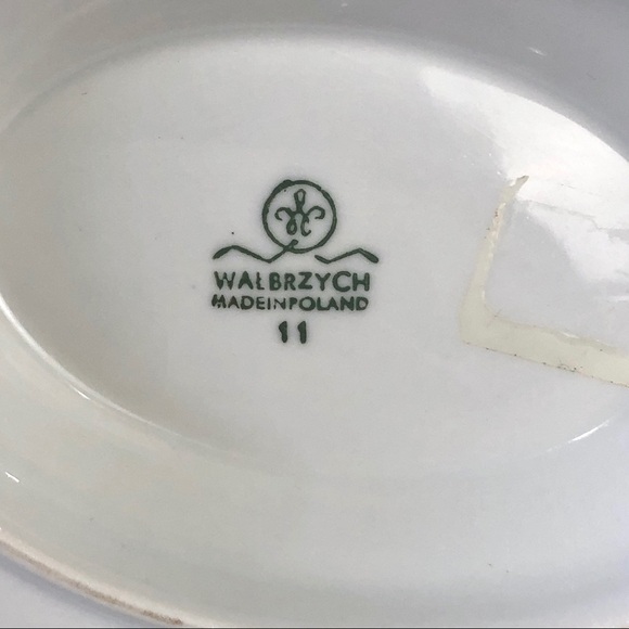 VINTAGE Christmas “Holiday Ribbons” Gravy Boat Twin Spouts WALBRZYCH  serving pi - Picture 7 of 11